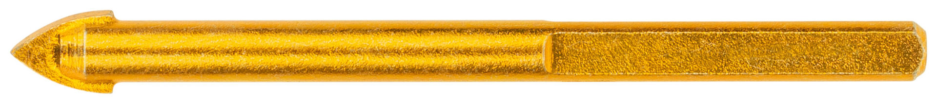 Сверло универсальное по кафелю, стеклу, керамограниту, бетону, кирпичу, трехгранный хвостовик, 6х70 мм (35174)