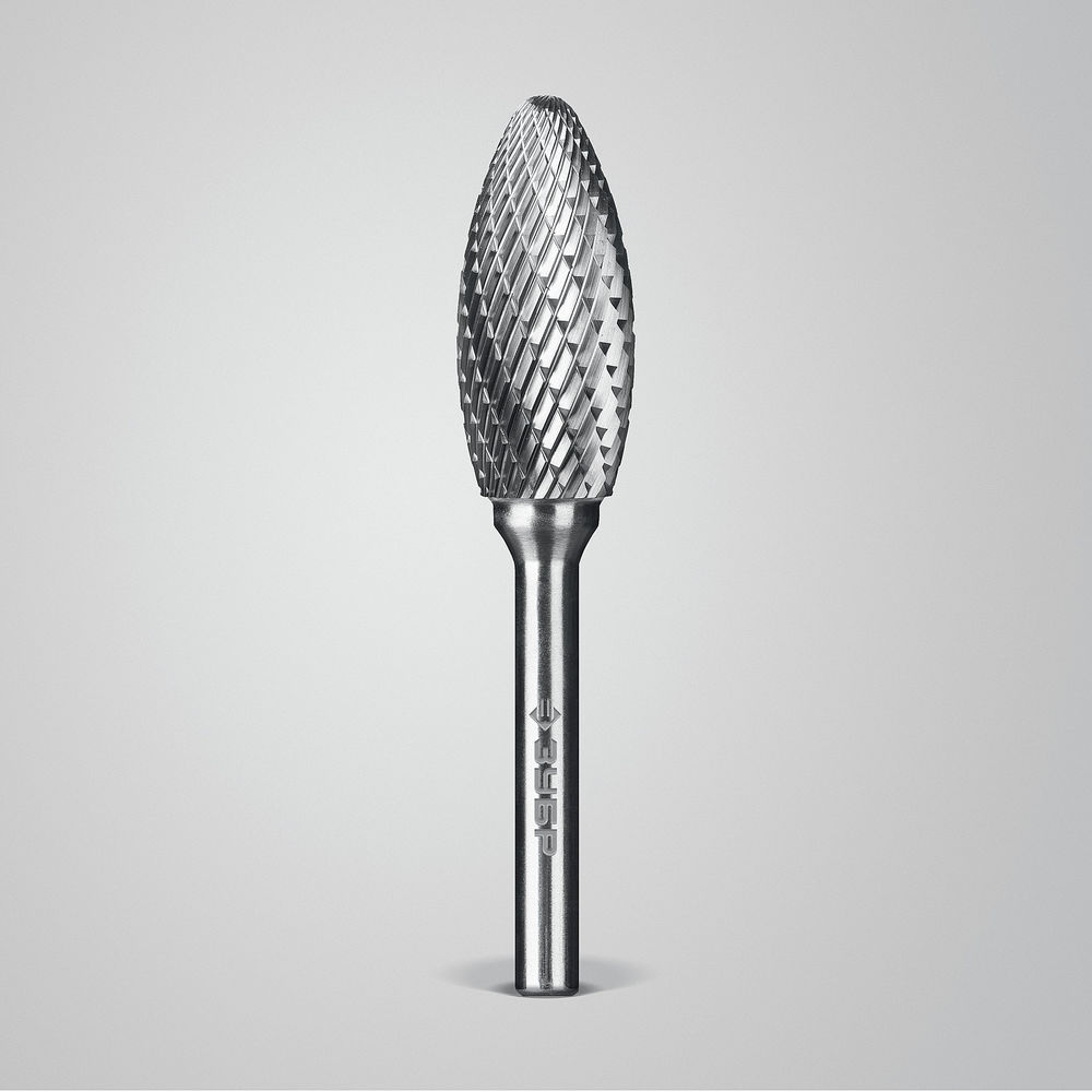 Борфреза твердосплавная 16?36 мм тип H пламя радиус 2.5 мм хв-к 6 мм Профессионал ЗУБР 28807-16-36