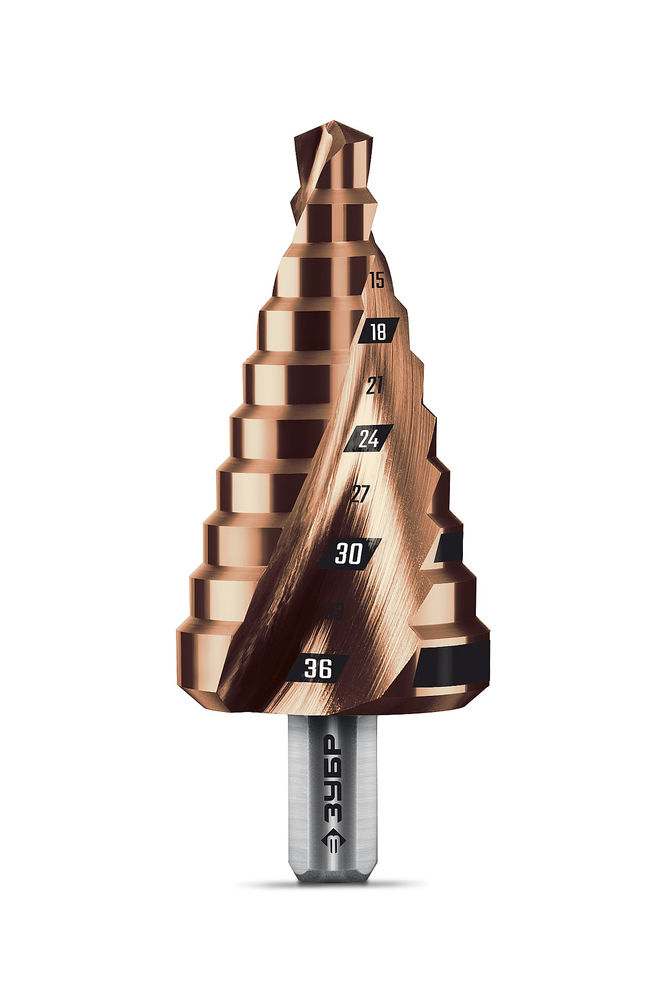 Сверло ступенчатое 9-36 мм, 10 ступеней, винтовая проточка КОБАЛЬТ ЗУБР ПРОФЕССИОНАЛ 29674-9-36-10