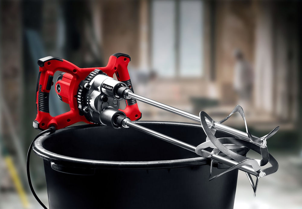 Строительный двойной миксер М27, 1400 Вт ЗУБР МРД-1400