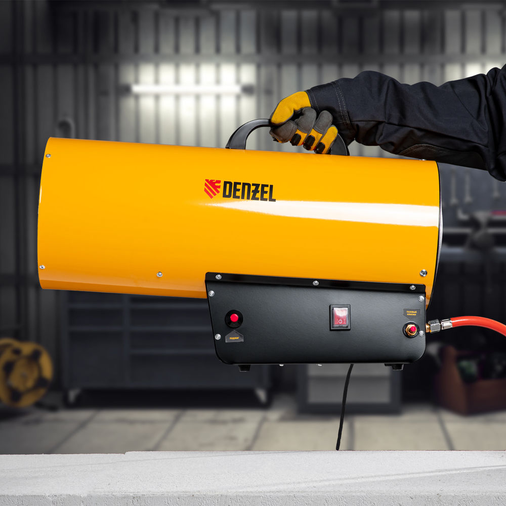 Газовая тепловая пушка GHG-50, 50 кВт, 1400 м3/ч, пропан-бутан Denzel (96480)