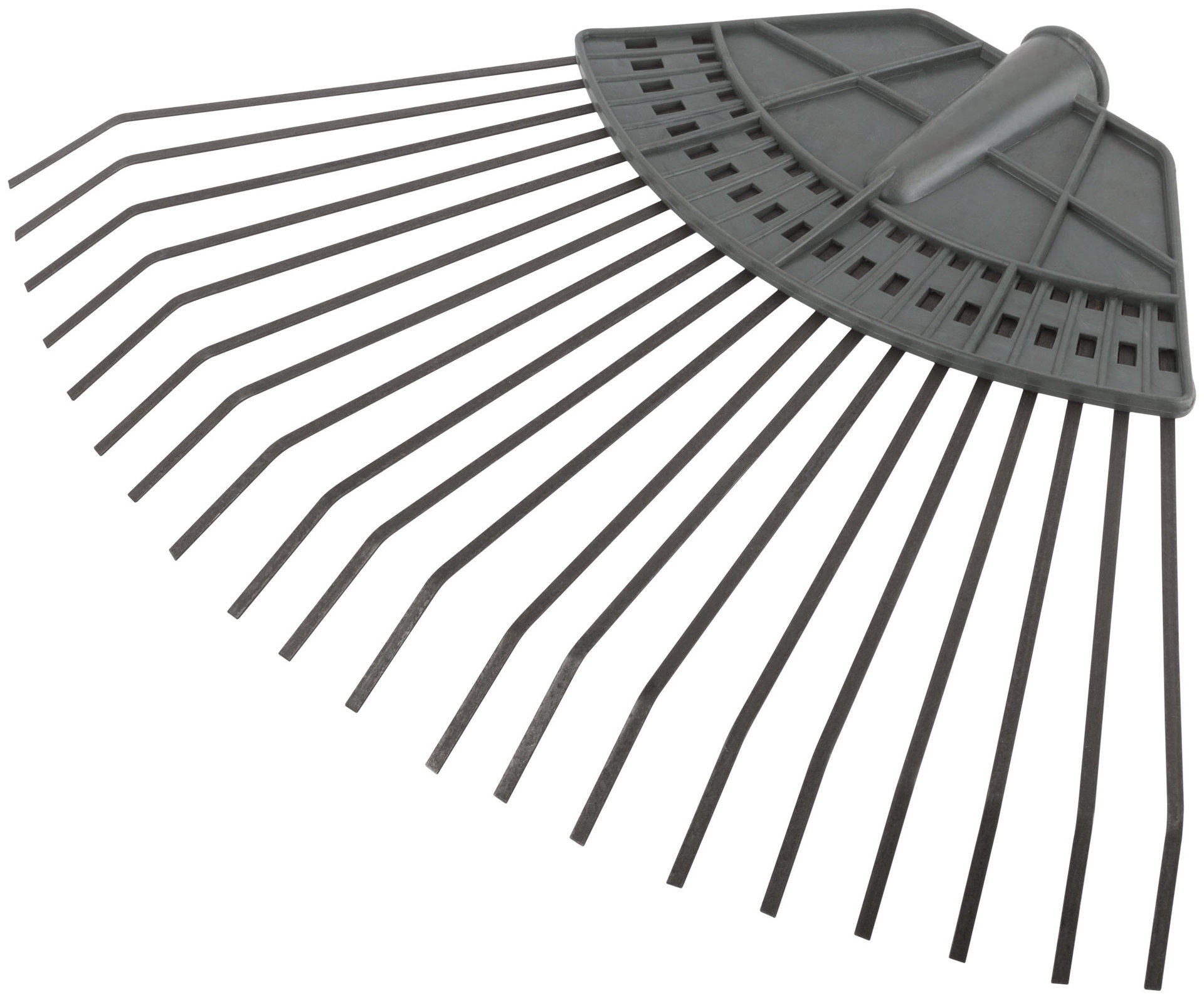 Грабли веерные пластинчатые (пластмассовая основа),20 зубьев, 310х450 мм, без черенка (76941)