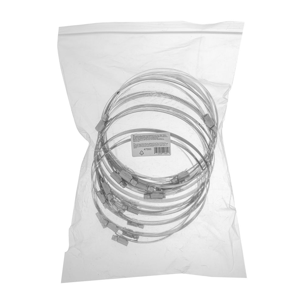 Хомуты нержавеющая сталь, Стандартное болтовое крепление 140-160 мм, 25 штук в упаковке, ширина 9 мм Сибртех (47593)