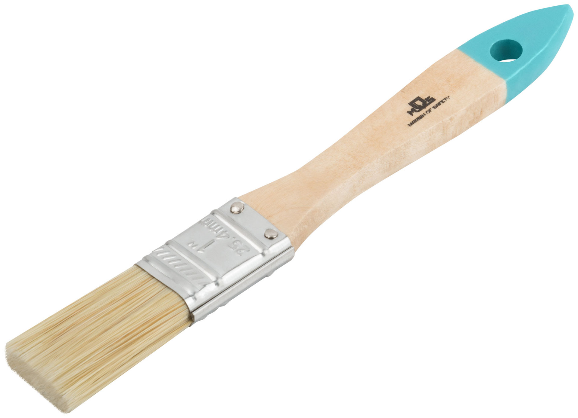 Кисть флейцевая, натур. cветлая щетина, деревянная ручка 1 (25 мм) (00703М)