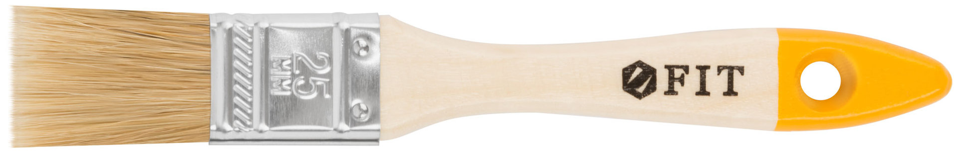 Кисть флейцевая Стандарт-Плюс, натур.светлая щетина, деревянная ручка 1 (25 мм) (01043)