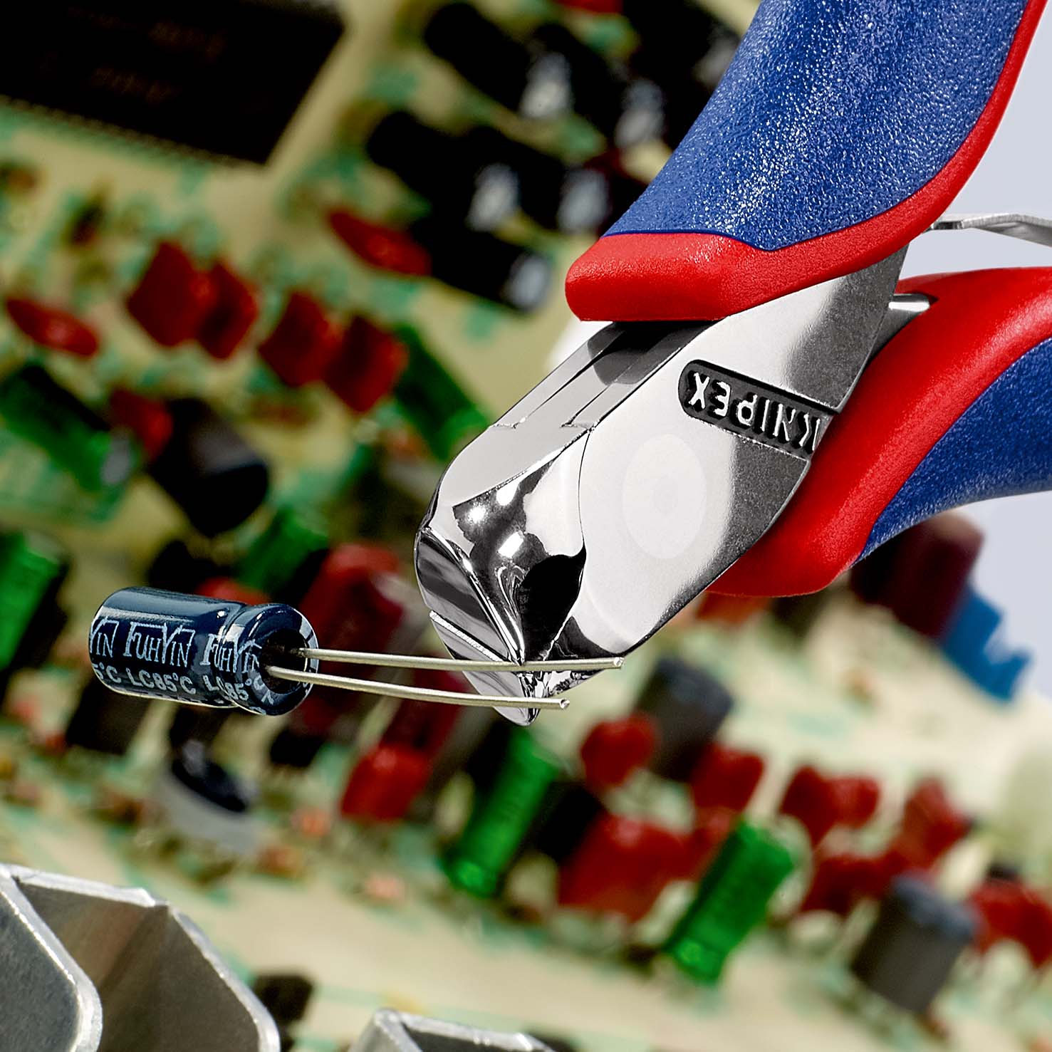 Кусачки торцевые для электроники, маленькая фаска, губки 27°, 115 мм, 2-комп ручки (KN-6442115)