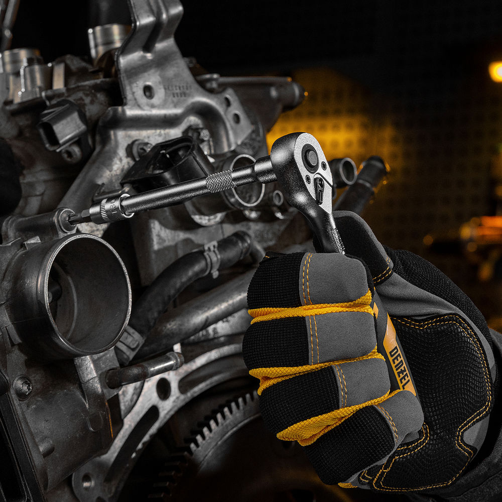 Набор инструментов, 1/2, 1/4, 3/8, CrV, S2, пластиковый кейс, 216 предметов Denzel