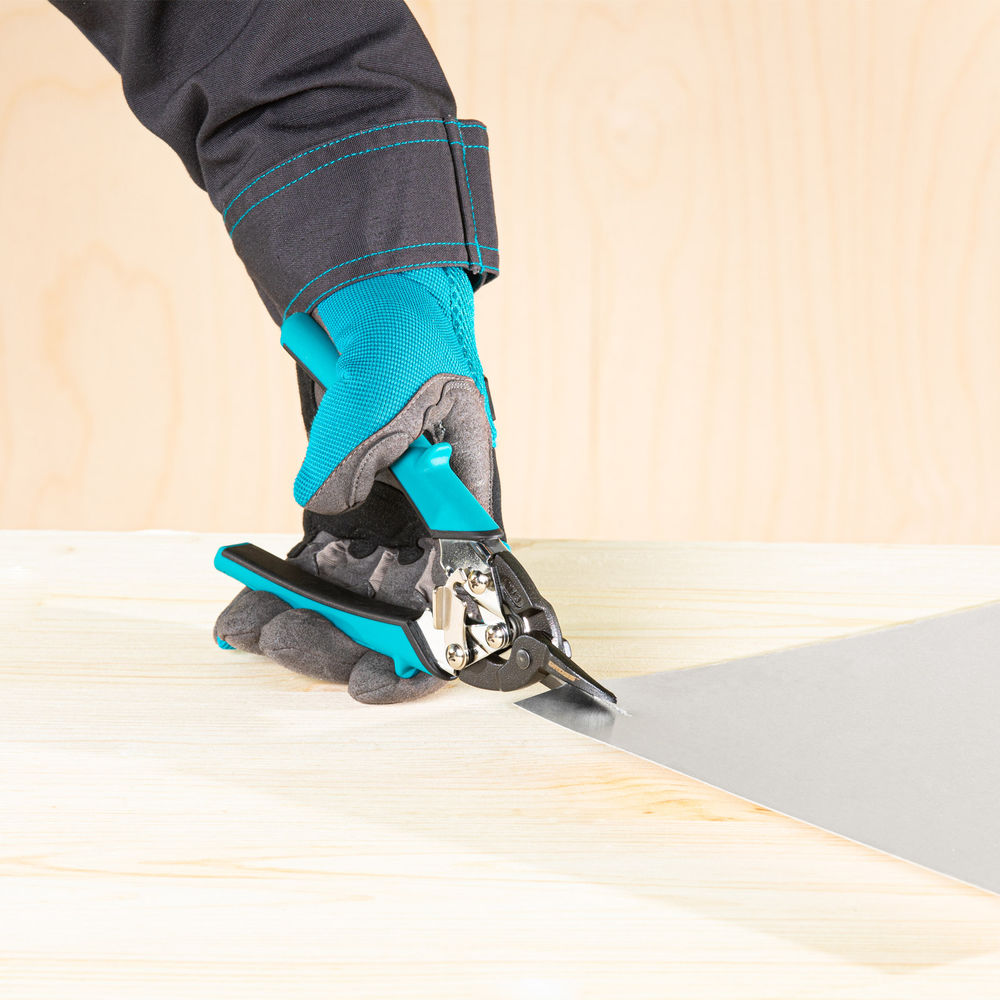 Ножницы по металлу Piranha, 190 мм, прямой рез, сталь СrM, двухкомпонентные рукоятки Gross