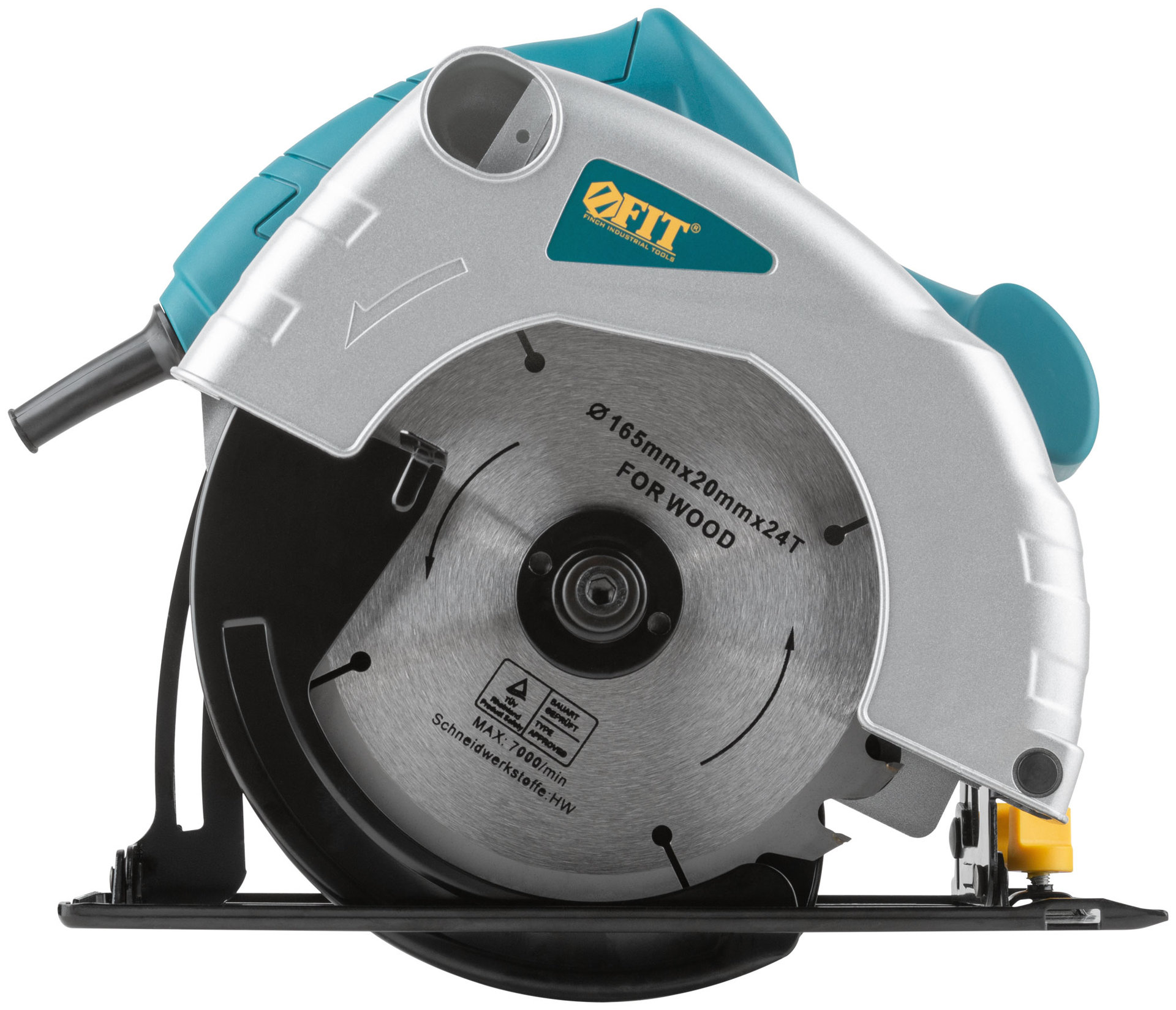 Пила дисковая 1000 Вт; 4800 об/мин; 165/20 мм; 2,1 кг; жел. опора; коробка (80396)