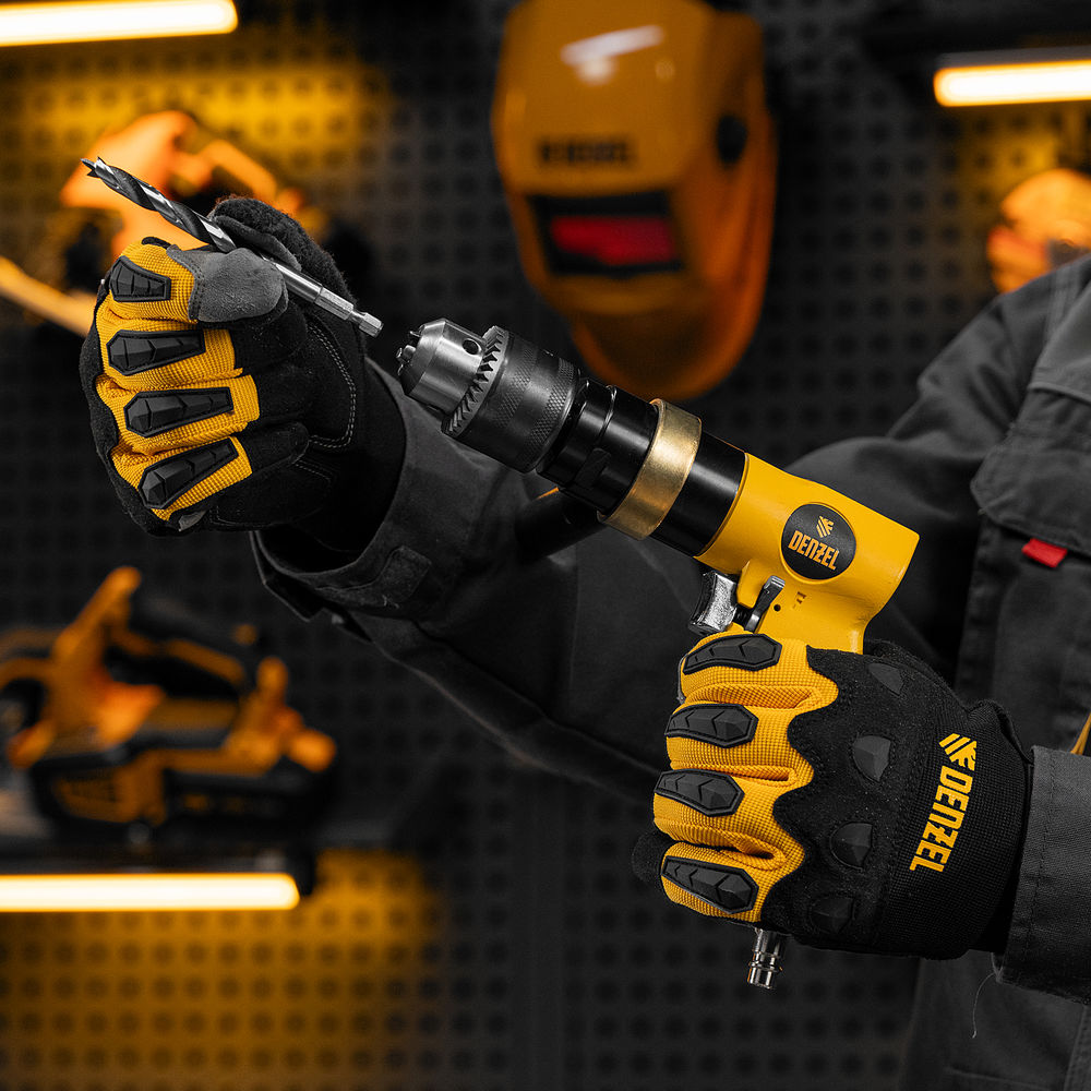 Пневматическая дрель PD500, 500 об/мин, 114 л/мин, 13 мм Denzel (57478)