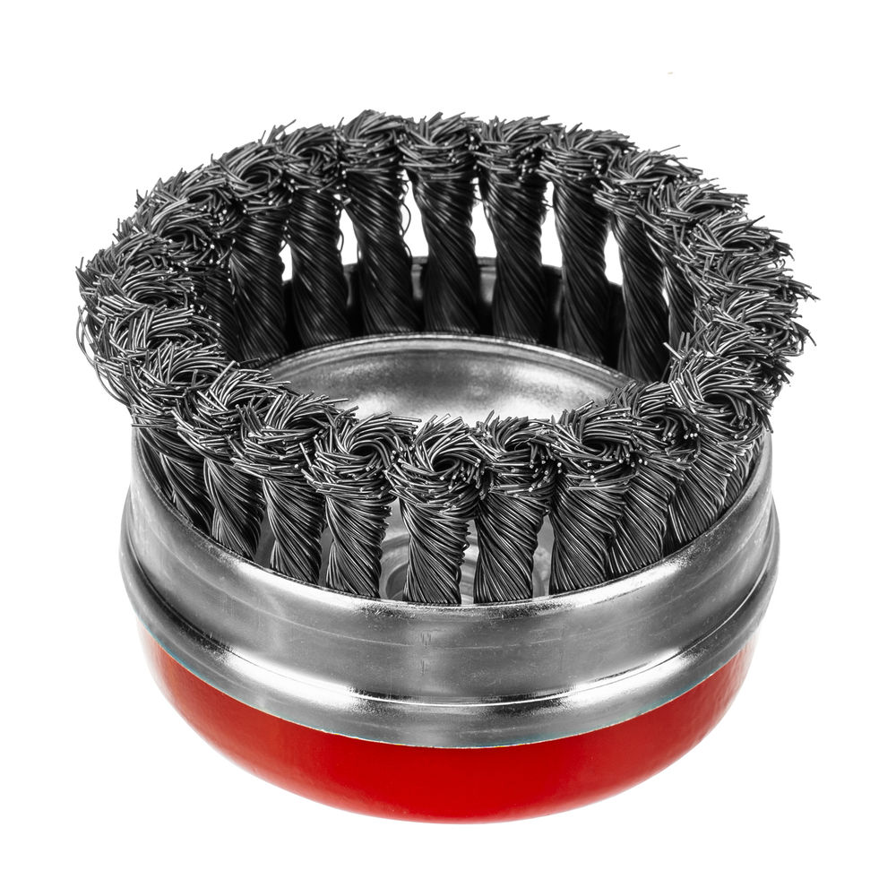 Щетка для УШМ Heavy Duty, 100 мм, М14, чашка, крученая проволока 0.5 мм Matrix (74672)