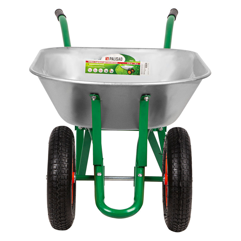 Тачка садовая, два колеса, грузоподъемность 170 кг, объем 78 л Palisad (689225)