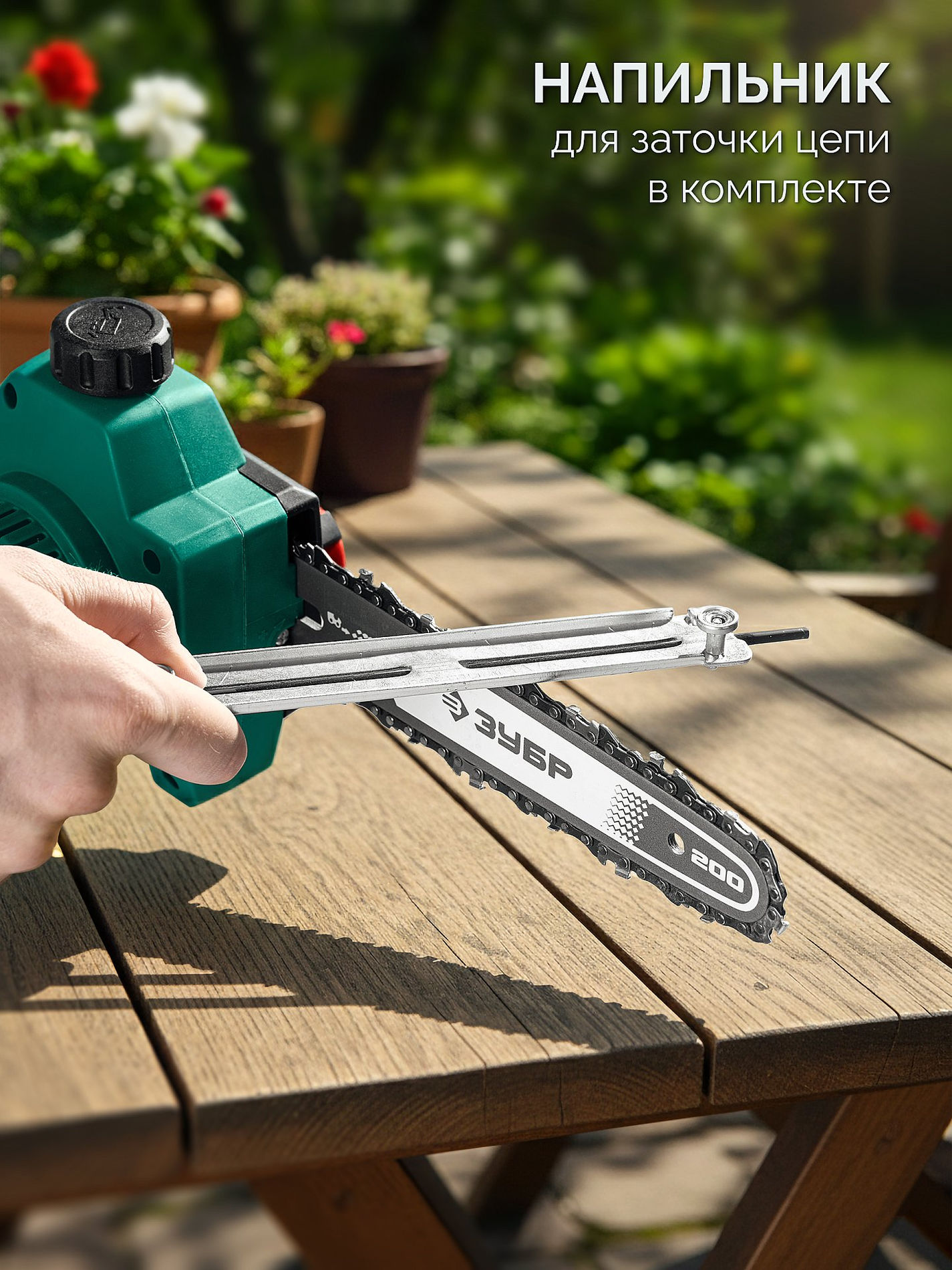 ЗУБР 20 В, 200 мм шина, без АКБ (LMS), высоторез аккумуляторный (ВРБ-2020)