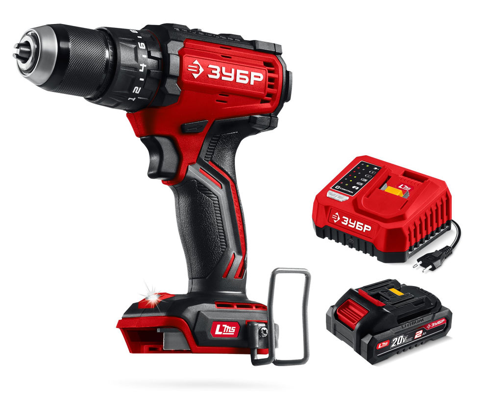 Дрель-шуруповерт ударная бесщеточная 20 В 65 Н·м 1 АКБ LMS 2 А·ч ЗУБР ДБУ-65-21