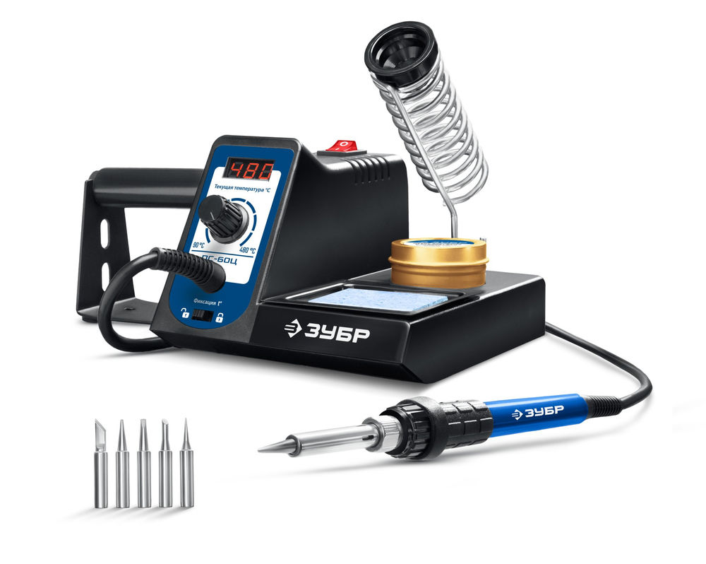 Паяльная станция цифровая 60 Вт, 9-в-1, 90-480°C ЗУБР ПС-60Ц 55333