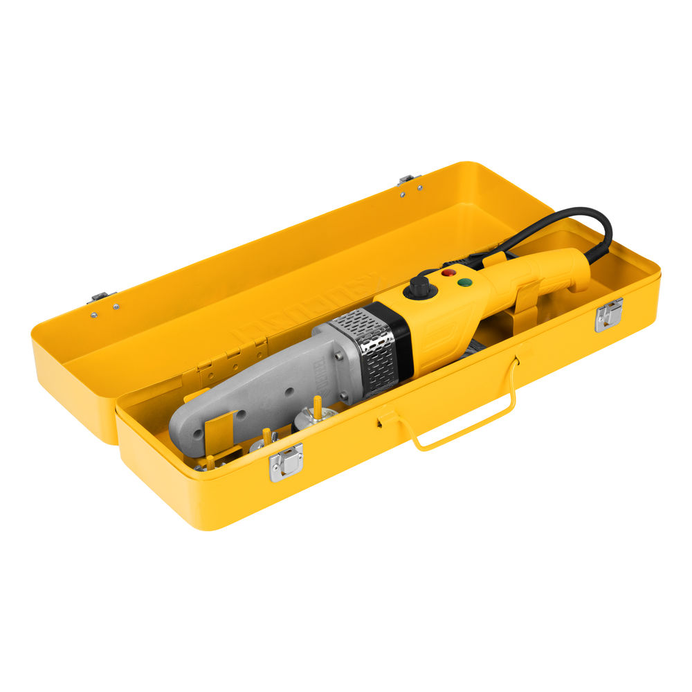 Аппарат для сварки пластиковых труб DWP-800, Х-Pro, 800 Вт, 300 град, комплект насадок, 20-32 мм Denzel (94207)