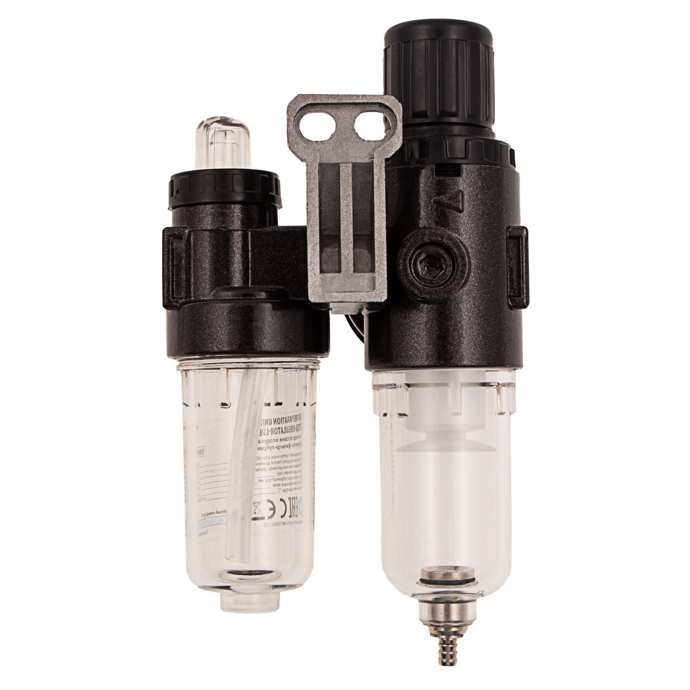 Блок подготовки воздуха регулятор-фильтр-лубрикатор FLR1500, 10 бар, 1500 л/мин, 1/4 Denzel (57469)