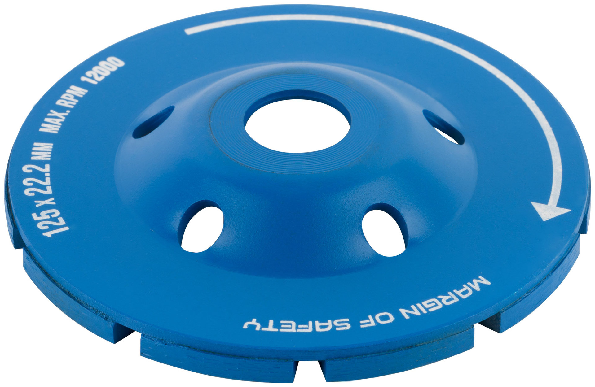 Диск алмазный шлифовальный, посадочный диаметр 22,2 мм, два ряда сегментов 125 мм (39518М)