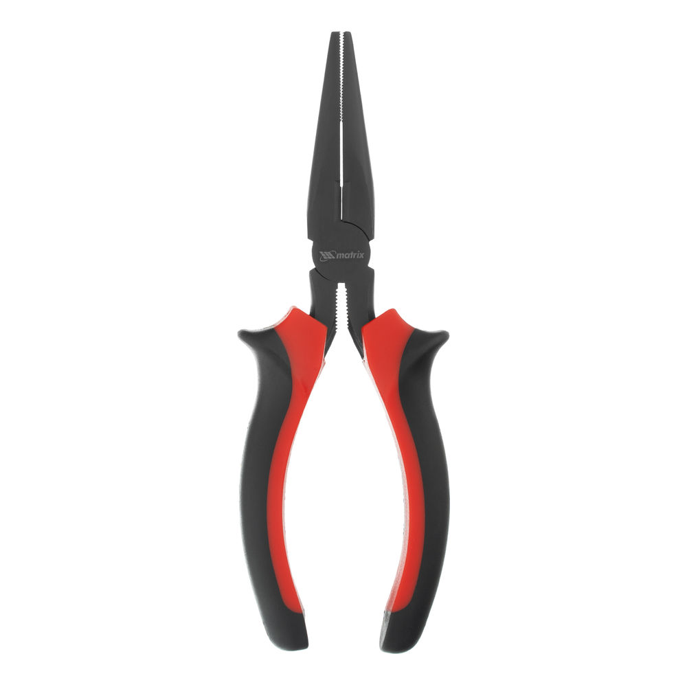 Длинногубцы прямые Black Nickel, 160 мм, двухкомпонентные рукоятки Matrix (17158)