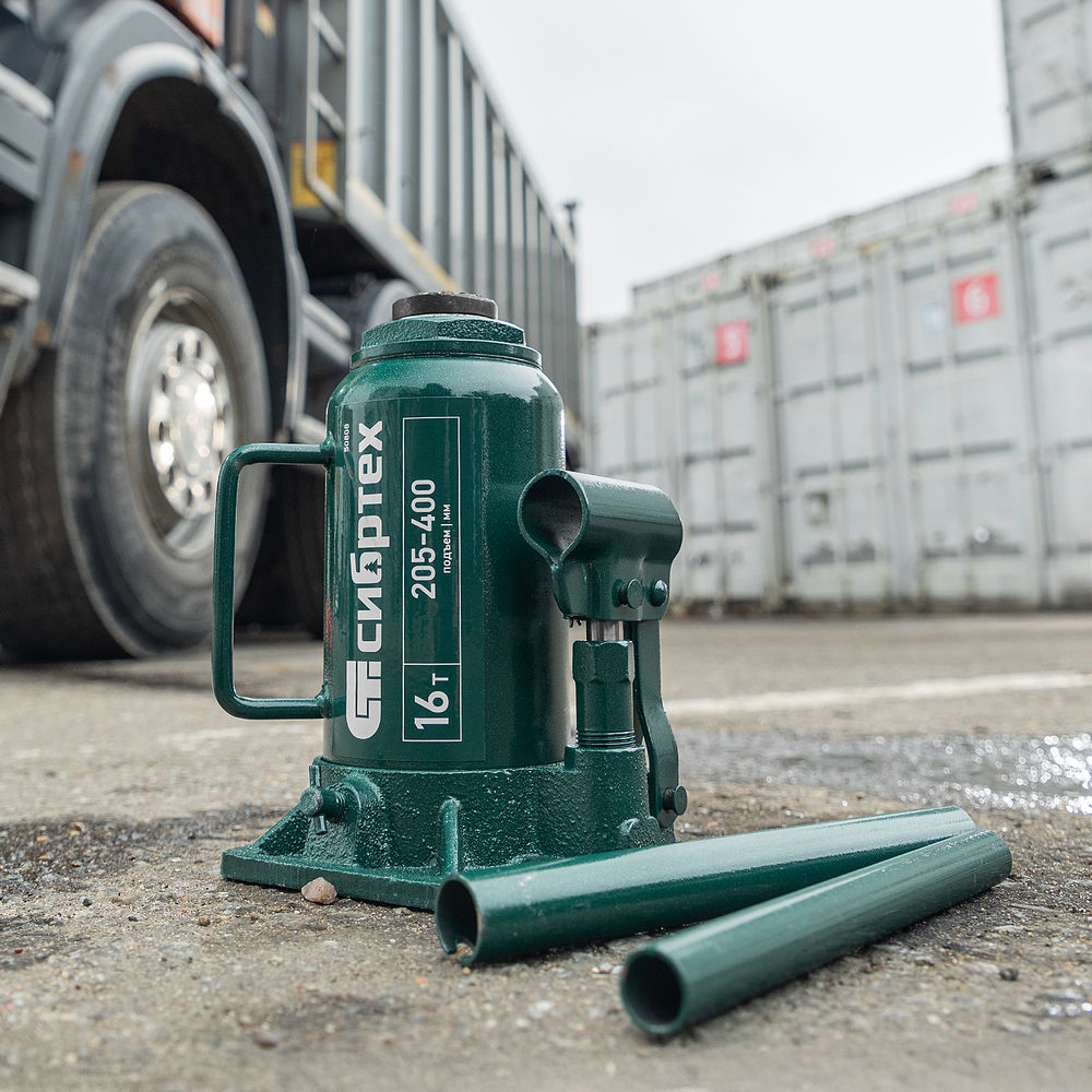 Домкрат гидравлический бутылочный, 16 т, 205-400 мм Сибртех