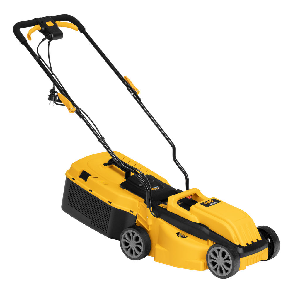 Газонокосилка электрическая GMC-1200, шир.,32см, 1200 Вт, 3 уров., травосб. 30 л Denzel (96628)