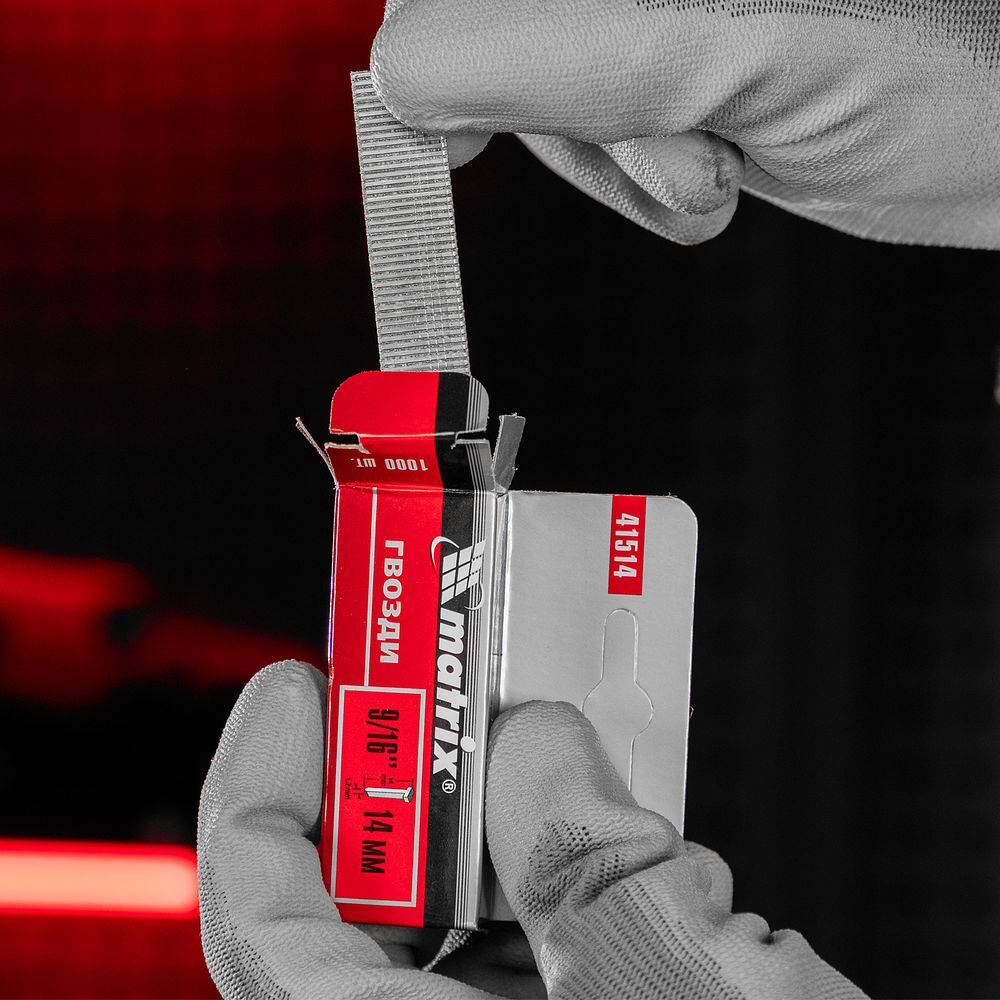 Гвозди, 14 мм, для мебельного степлера, со шляпкой, тип 300, 1000 шт Matrix (41514)