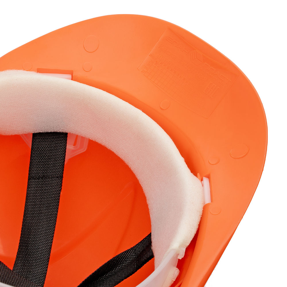 Каска защитная из ударопрочной пластмассы, оранжевая Сибртех (89113)