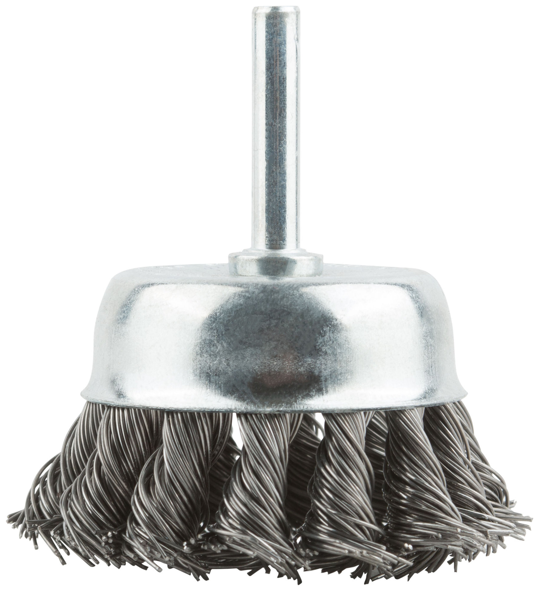 Корщетка, тип чашка, со штифтом, стальная витая проволока 65 мм (38497М)