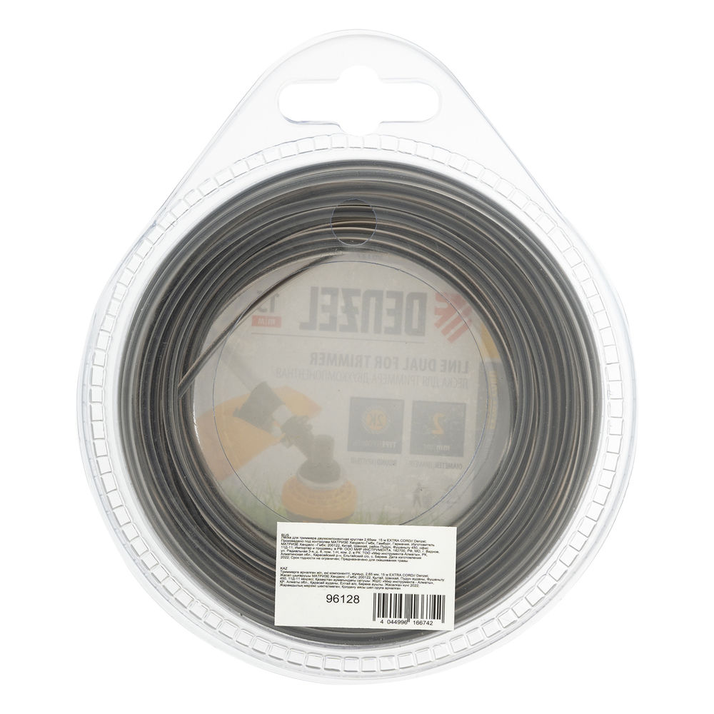 Леска для триммера, двухкомпонентная круглая 2.65 мм, 15 м Extra cord Denzel (96128)