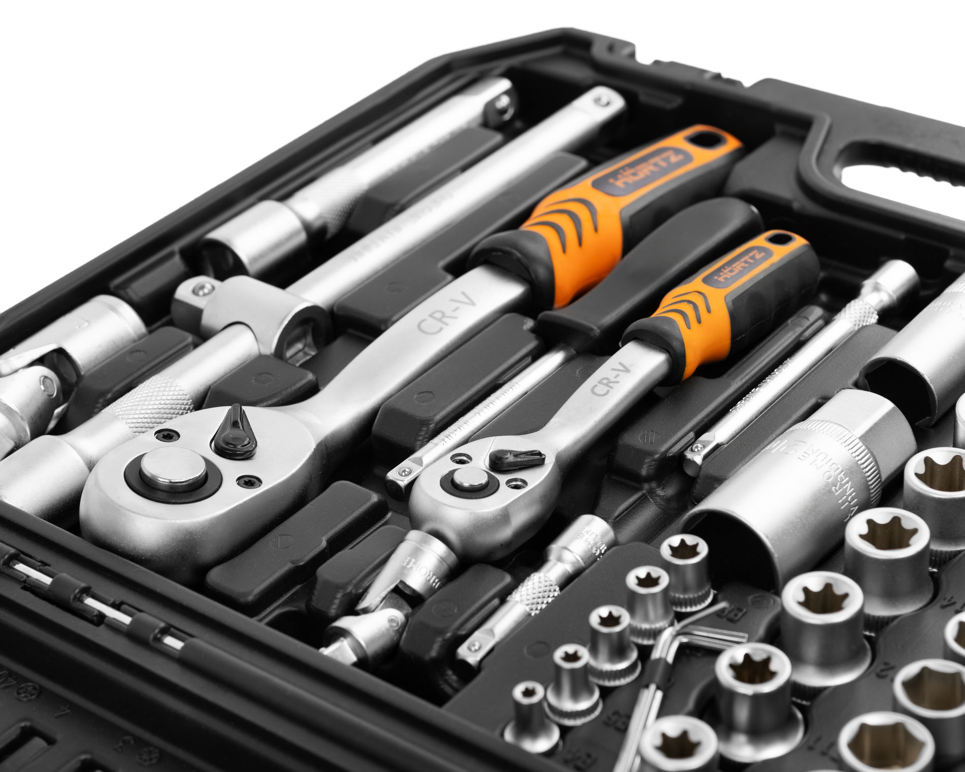 Набор инструментов 108 предметов 1/2" & 1/4", CRV, профессиональный в кейсе HORTZ 1187697
