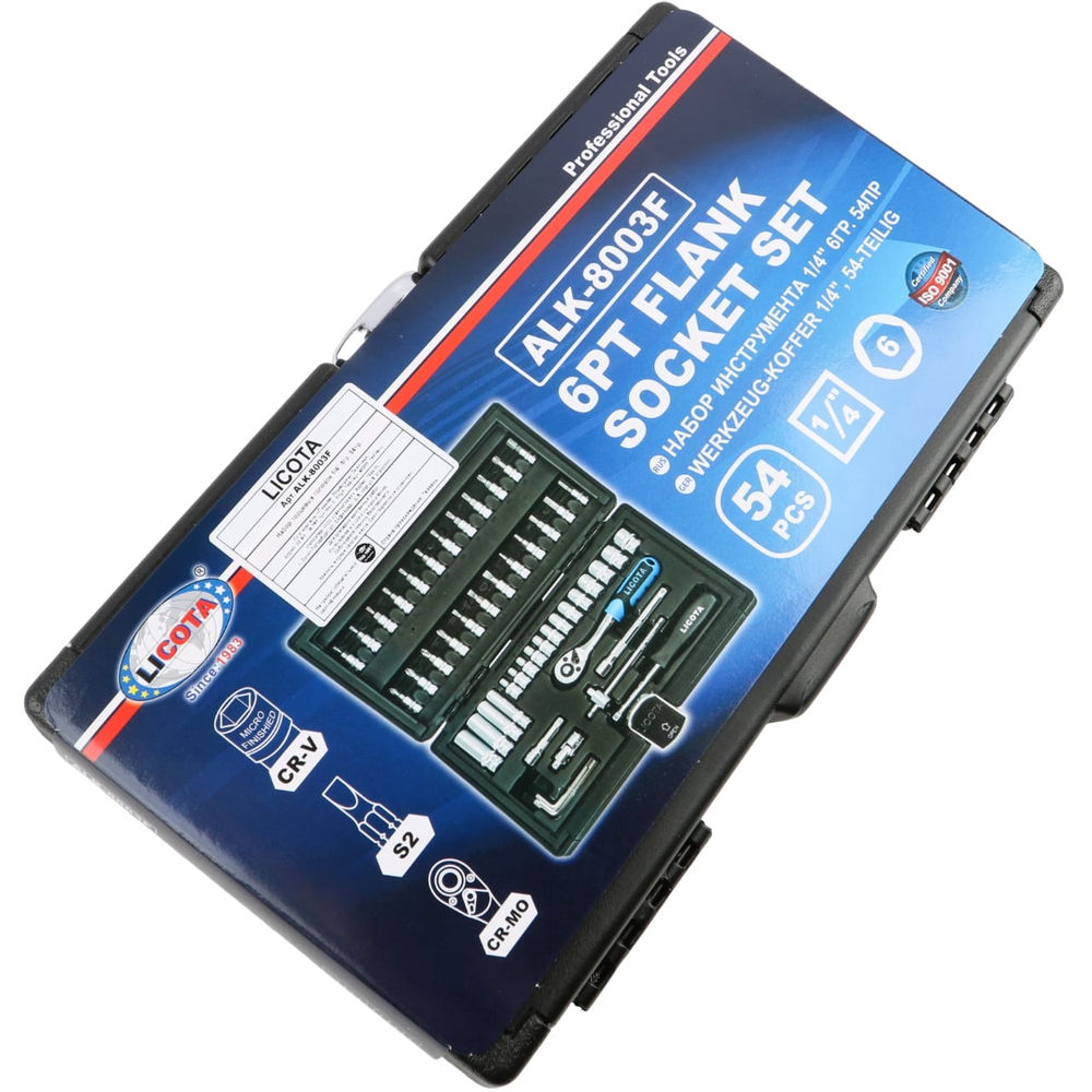 Набор торцевых головок 6-ти гранных 54 пр., 4-14 мм 1/4 Licota ALK-8003F
