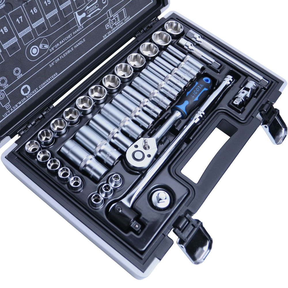 Набор торцевых головок 6-ти гранных super lock 37 пр., 6-24 мм 3/8 Licota ALK-0007