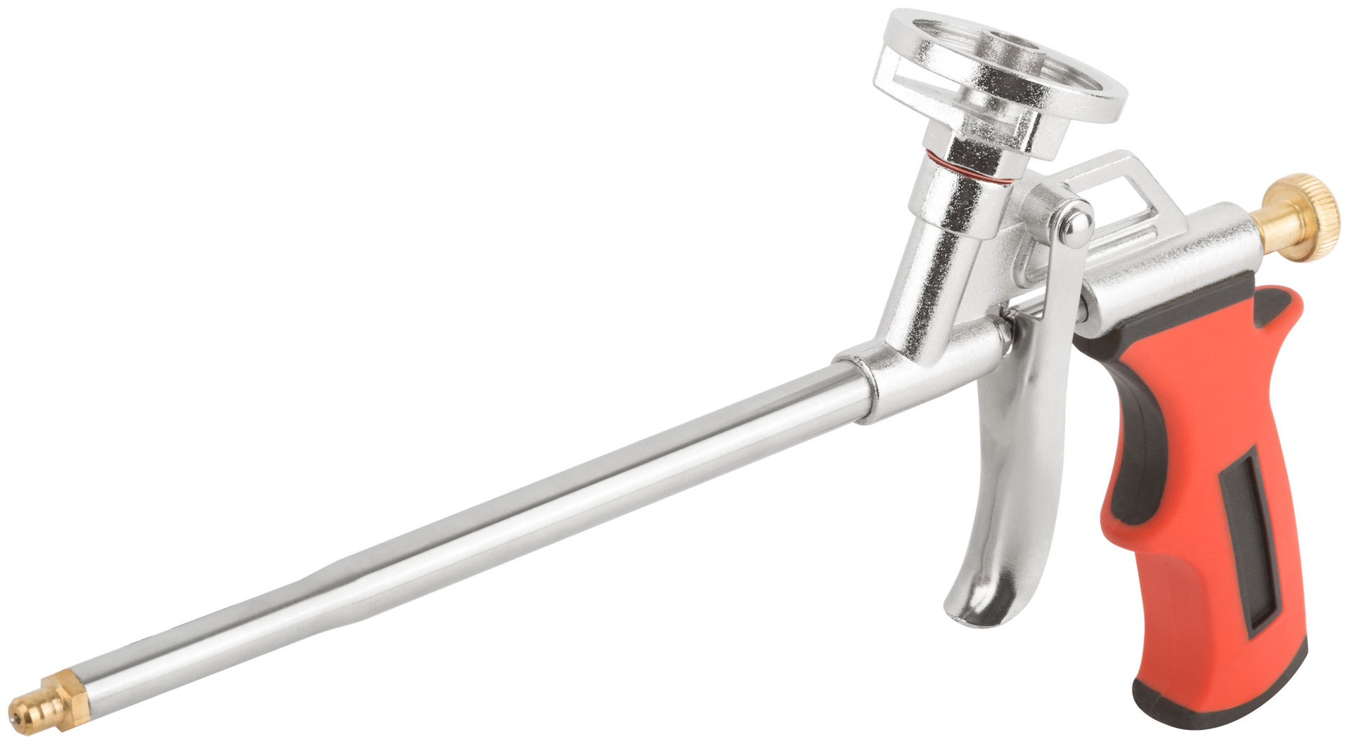 Пистолет для монтажной пены, алюминиевый корпус, прорезиненная ручка (14266)