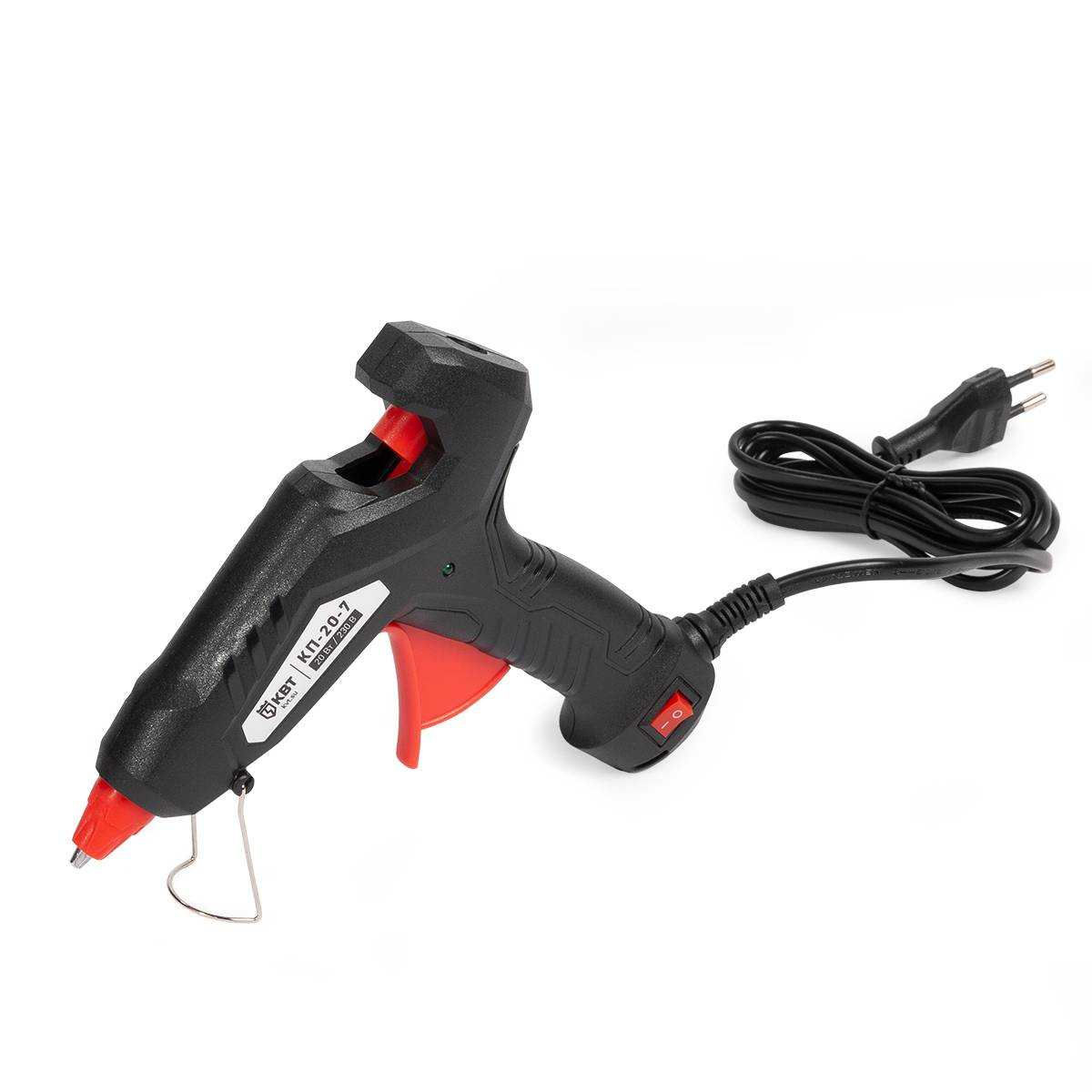 Пистолет клеевой 20 Вт с диаметром стержня 7 мм КП-20-7 серия ПРОФИ (КВТ) (87964)