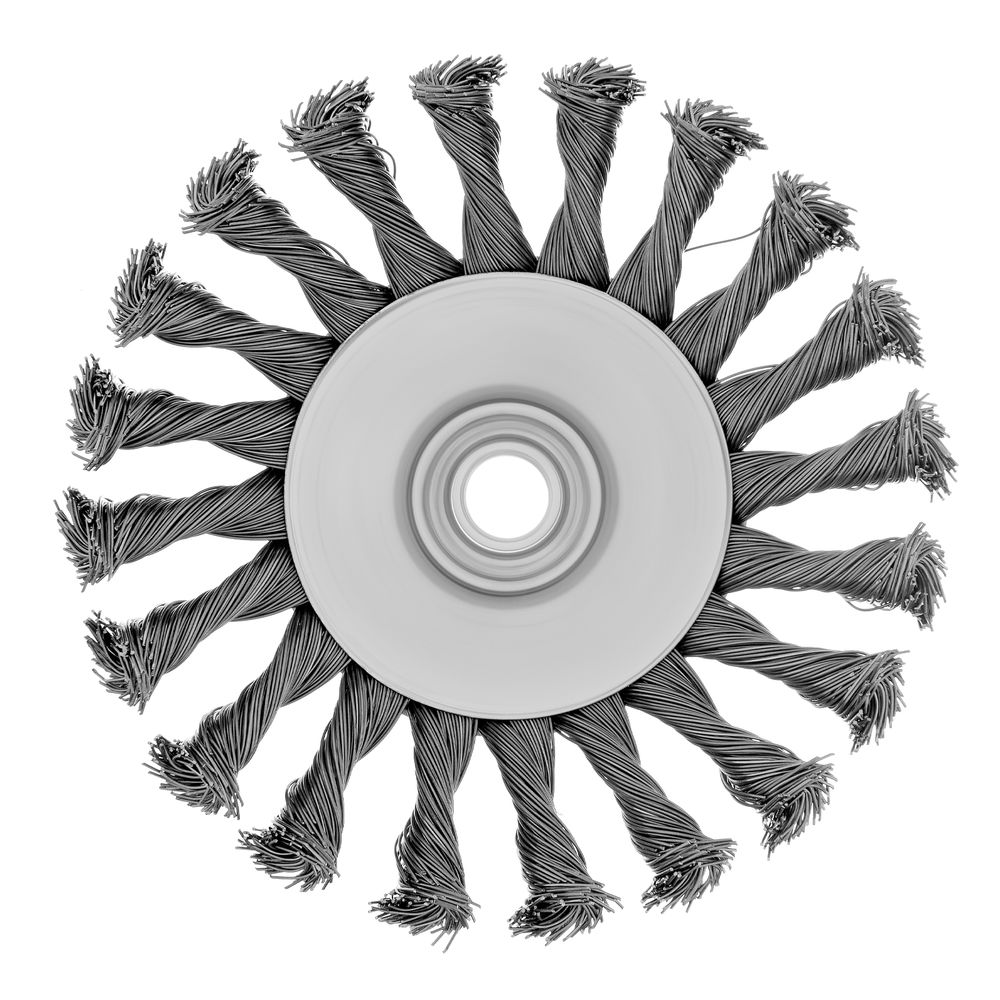 Щетка для УШМ, 125 мм, М14, тарелка, крученая металлическая проволока Сибртех (746117)