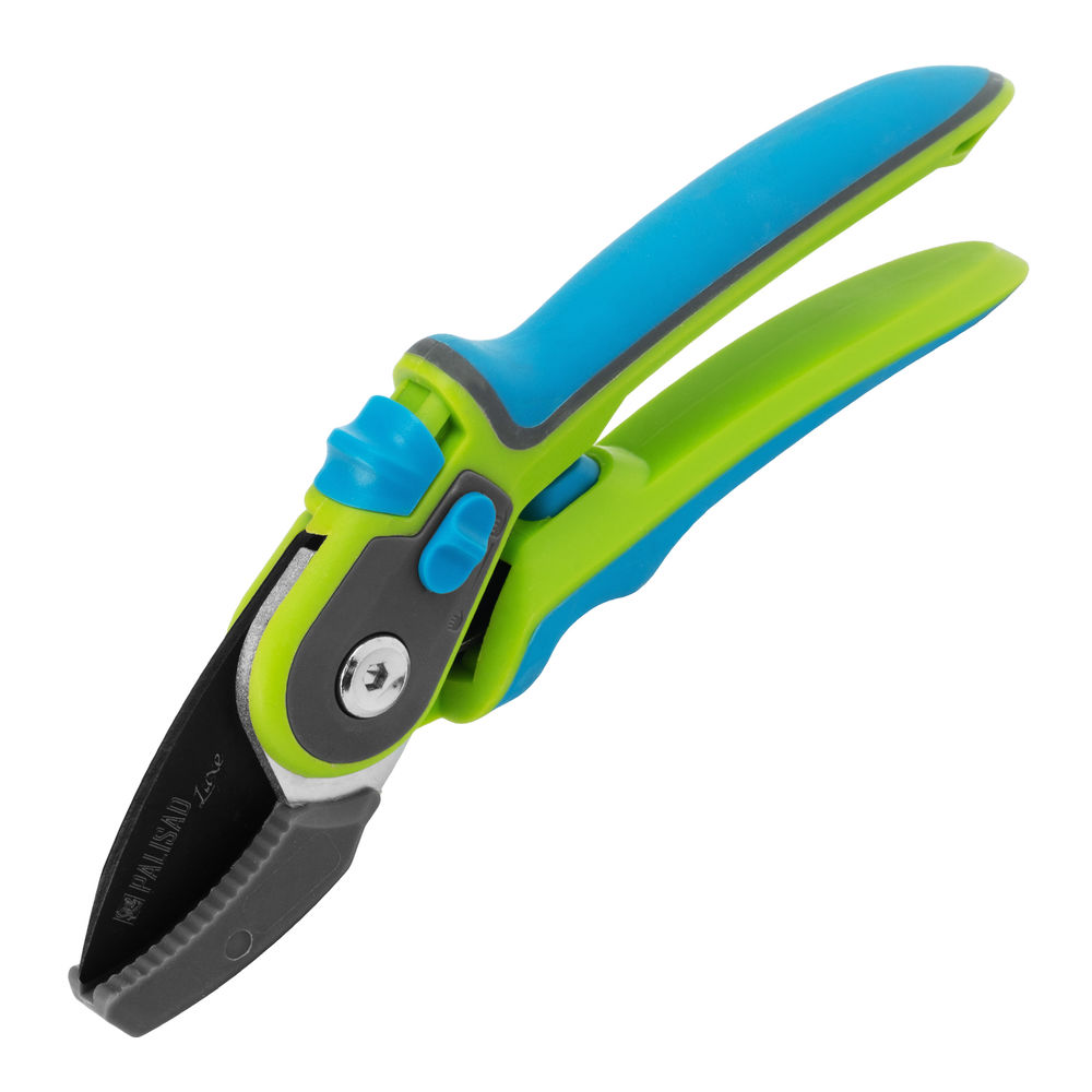 Секатор с наковальней, 220 мм, регулировка захвата, трехкомпонентные рукоятки, Luxe, Palisad (60480)