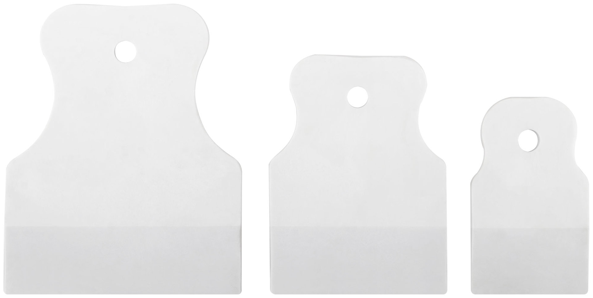 Шпатель резиновый белый, набор 3 шт.(40/60/80 мм) (06867)