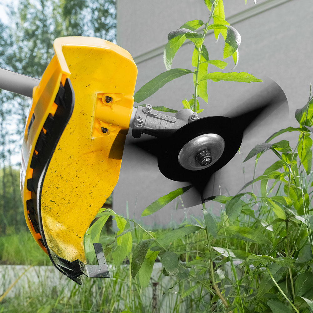 Триммер электрический TE-1220, 1200 Вт, 380 мм, катушка, диск, разборная штанга Denzel (96642)