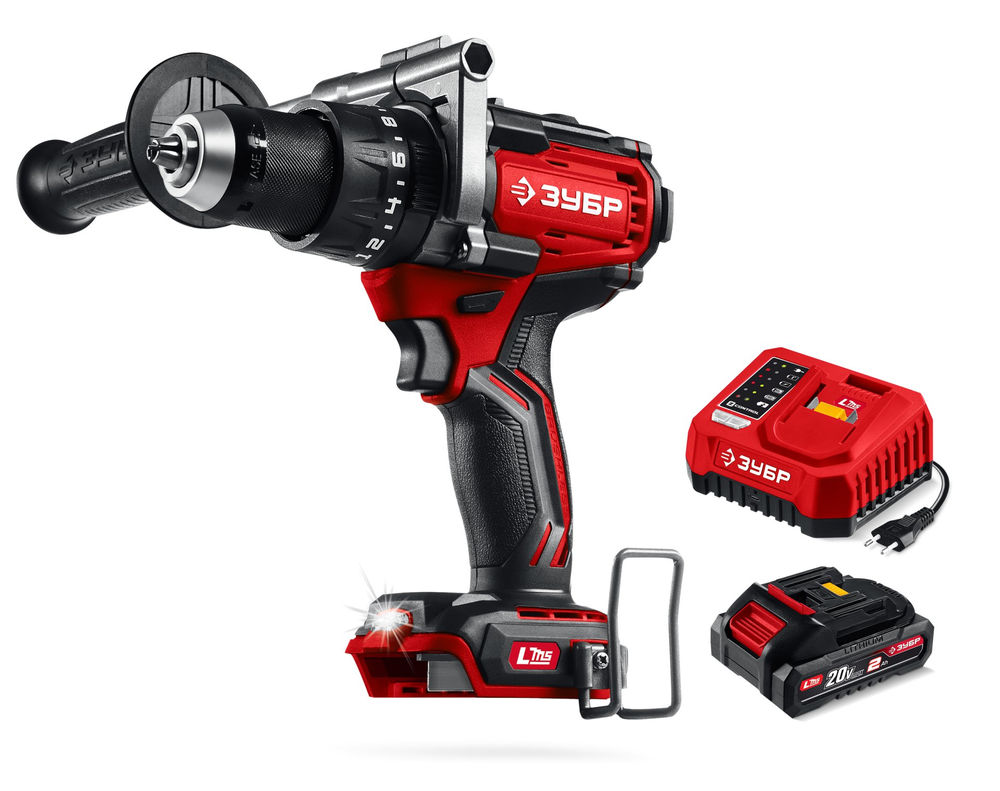 Дрель-шуруповерт ударная бесщеточная 20 В 165 Н·м 1 АКБ LMS 2 А·ч ЗУБР ДБУ-165-21
