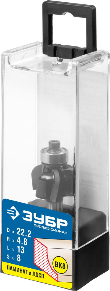 Фреза кромочная калевочная №2 22.2?13 мм радиус 4.8 мм ЗУБР Профессионал 28785-22.2