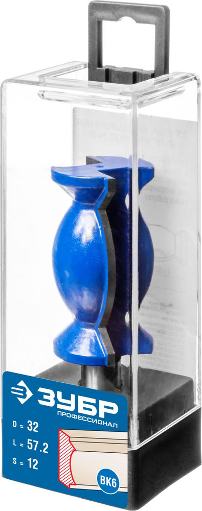 Фреза кромочная фигурная №9 32?57 мм хвостовик 12 мм ЗУБР Профессионал 28720-32