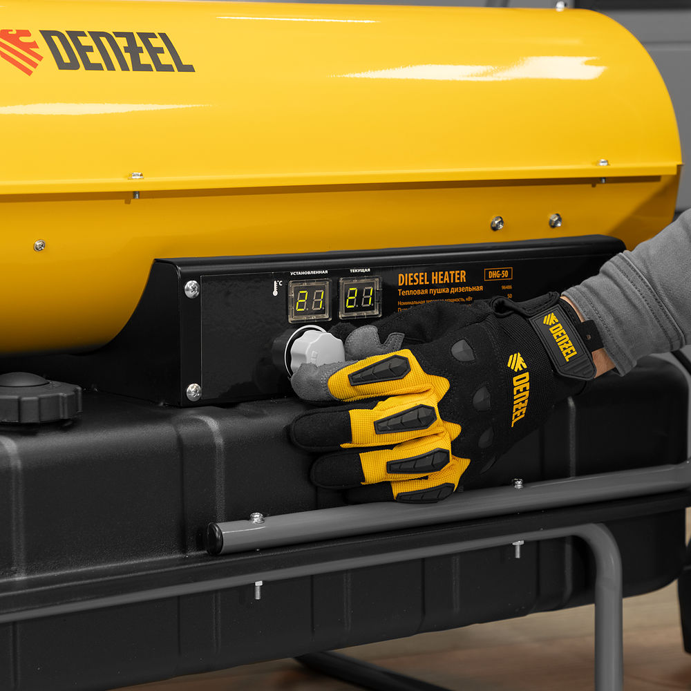 Дизельная тепловая пушка DHG-50, 50 кВт, 1100 м3/ч, прямой нагрев Denzel (96486)