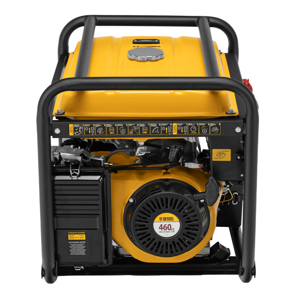 Генератор бензиновый PS 90 ED-3, 9.0 кВт, переключение режима 230 В/400 В, 25 л, электростартер Denzel (946944)