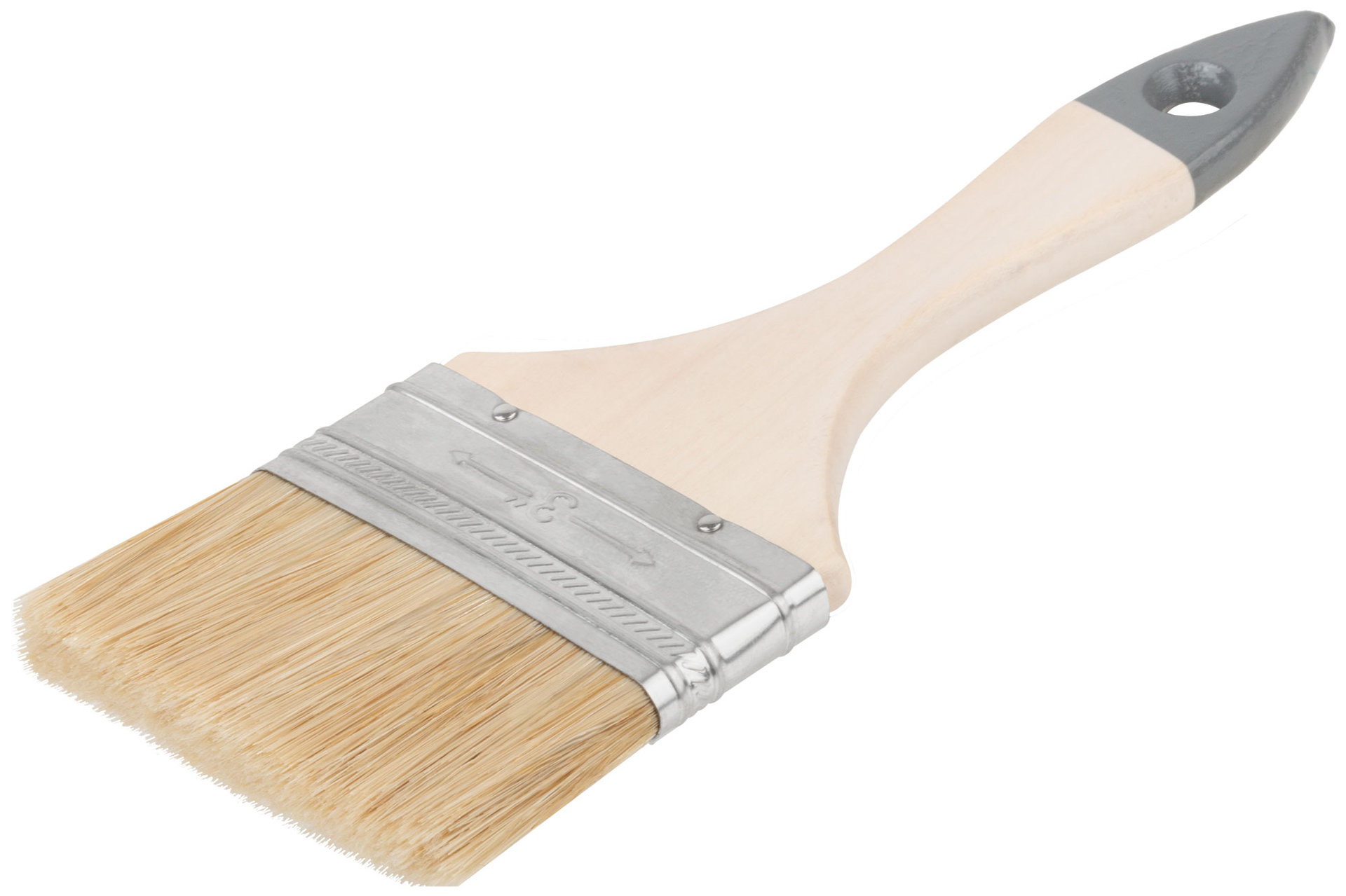 Кисть флейцевая Лайт, натур. cветлая щетина, деревянная ручка 3 (75 мм) (00807)