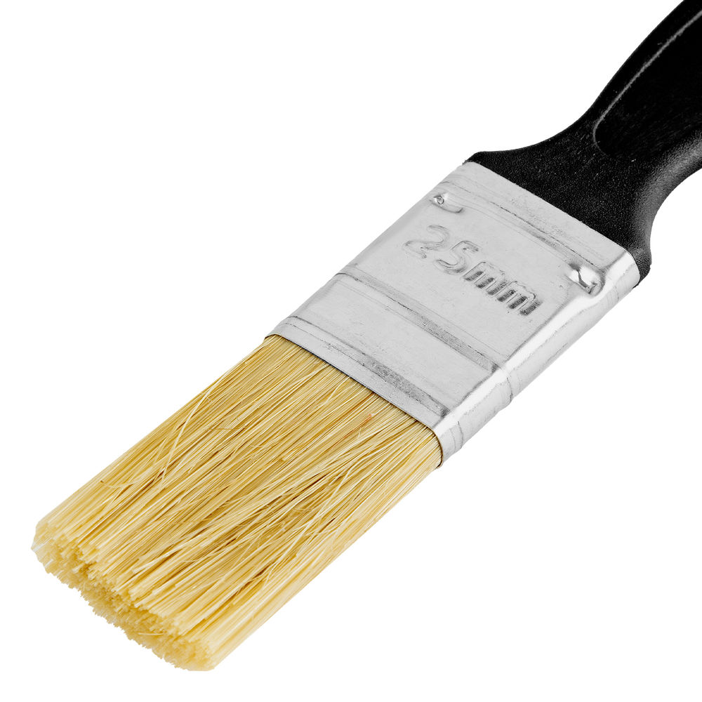 Кисть флейцевая Стандарт, 25 х 6 мм, натуральная щетина, пластиковая ручка Сибртех (82502)