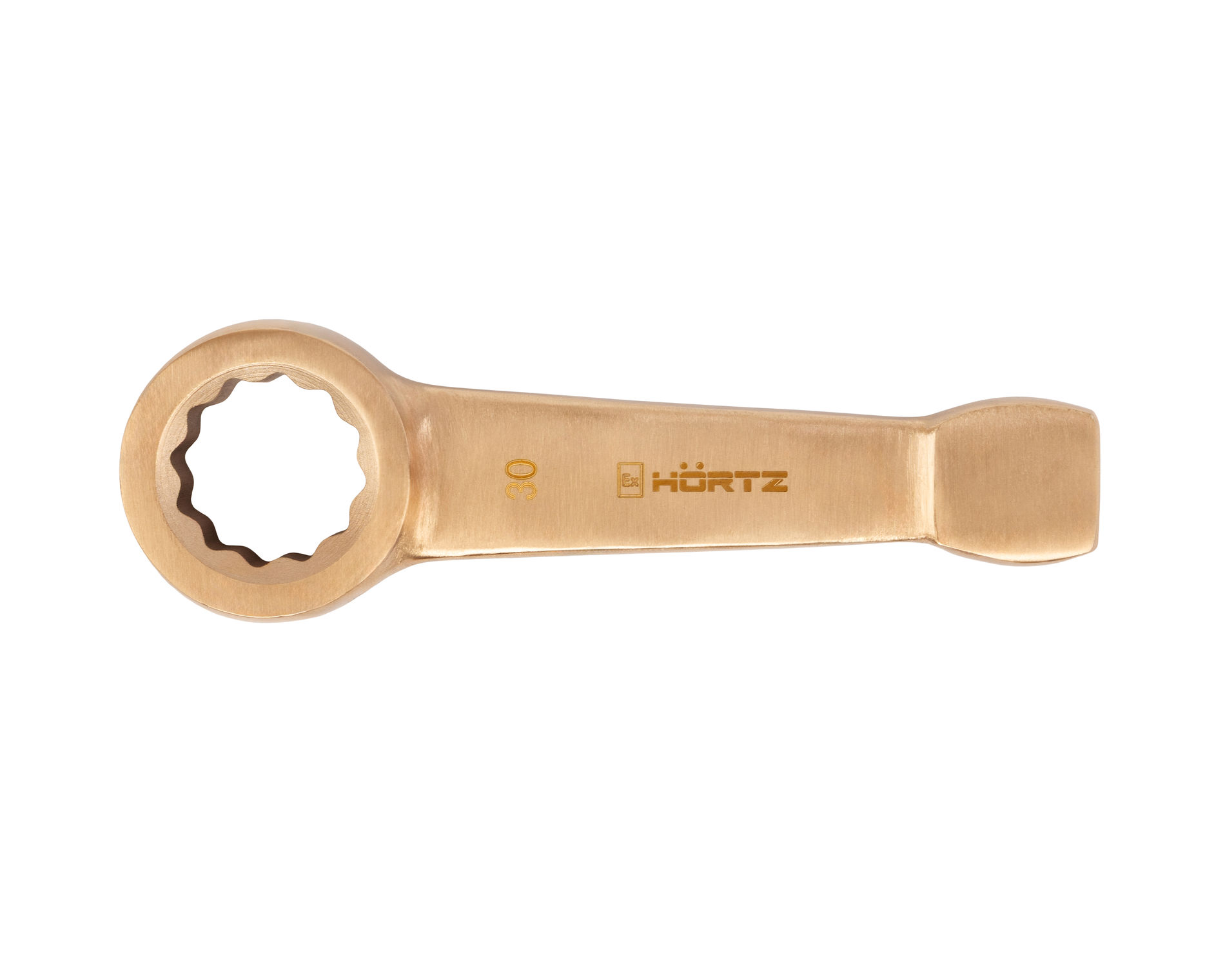 Ключ накидной односторонний ударный облегчённый 30 искробезопасный сплав BeCu 160A-30, HORTZ