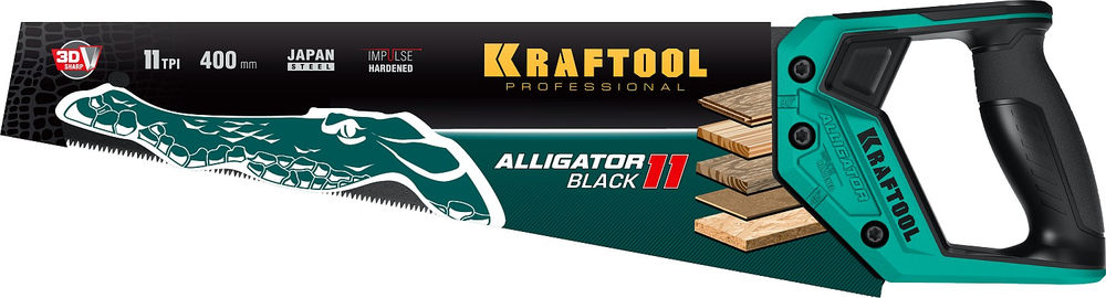 Ножовка для точного реза Alligator Black 11, 400 мм KRAFTOOL 15205-40