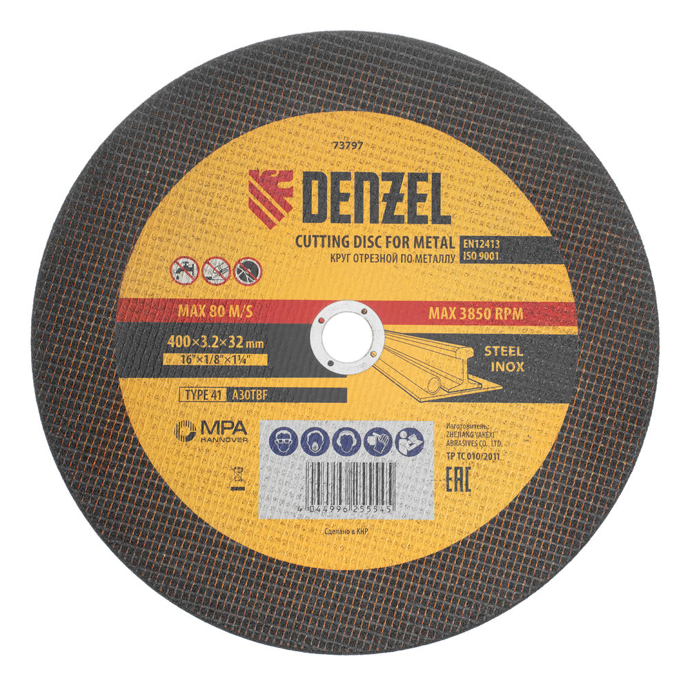 Круг отрезной по металлу, 400 х 3,2 х 32 мм, A30TBF// Denzel (73797)
