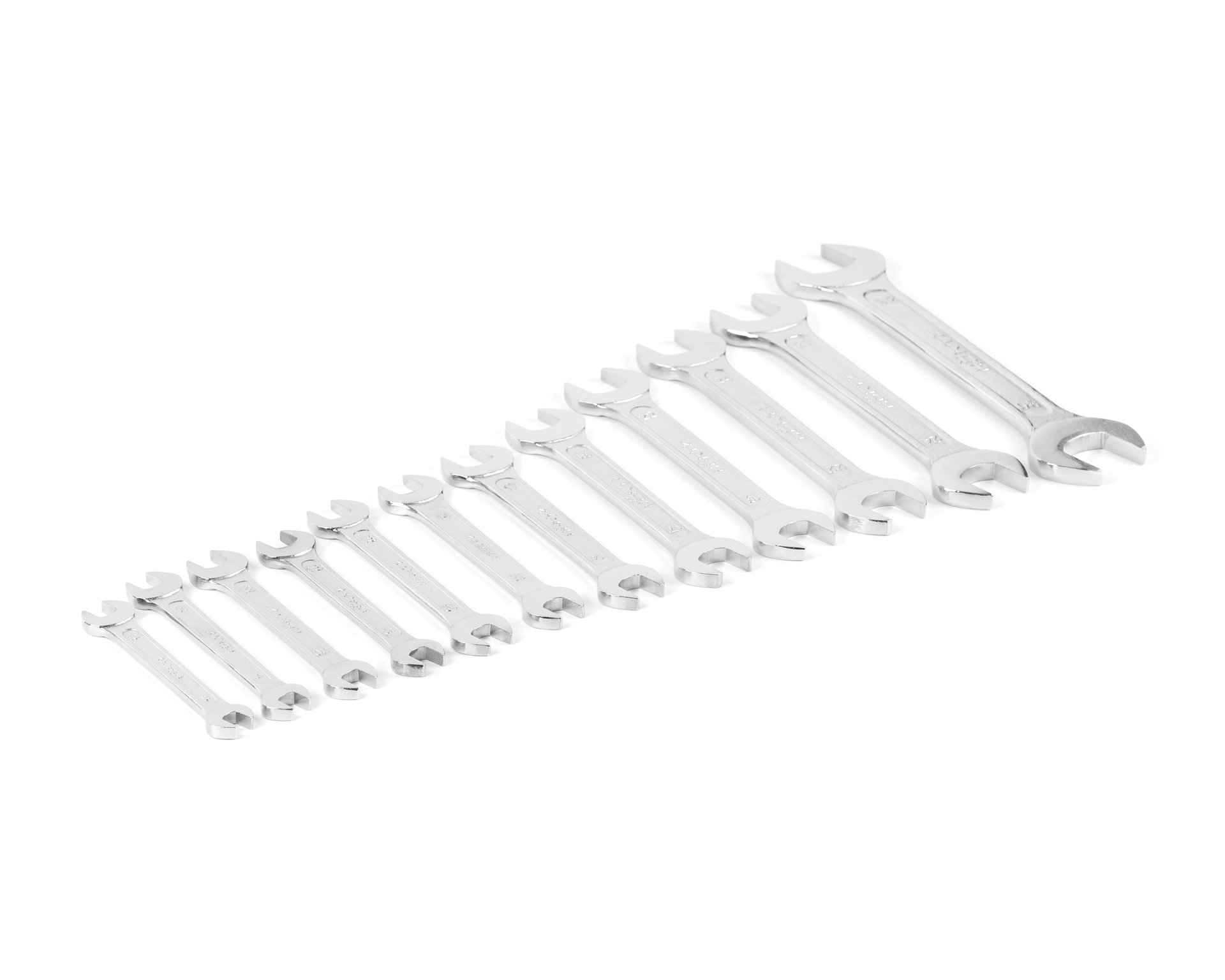 Набор ключей гаечных (рожковых) двусторонних 12 шт. (8-32) хромированных HORTZ