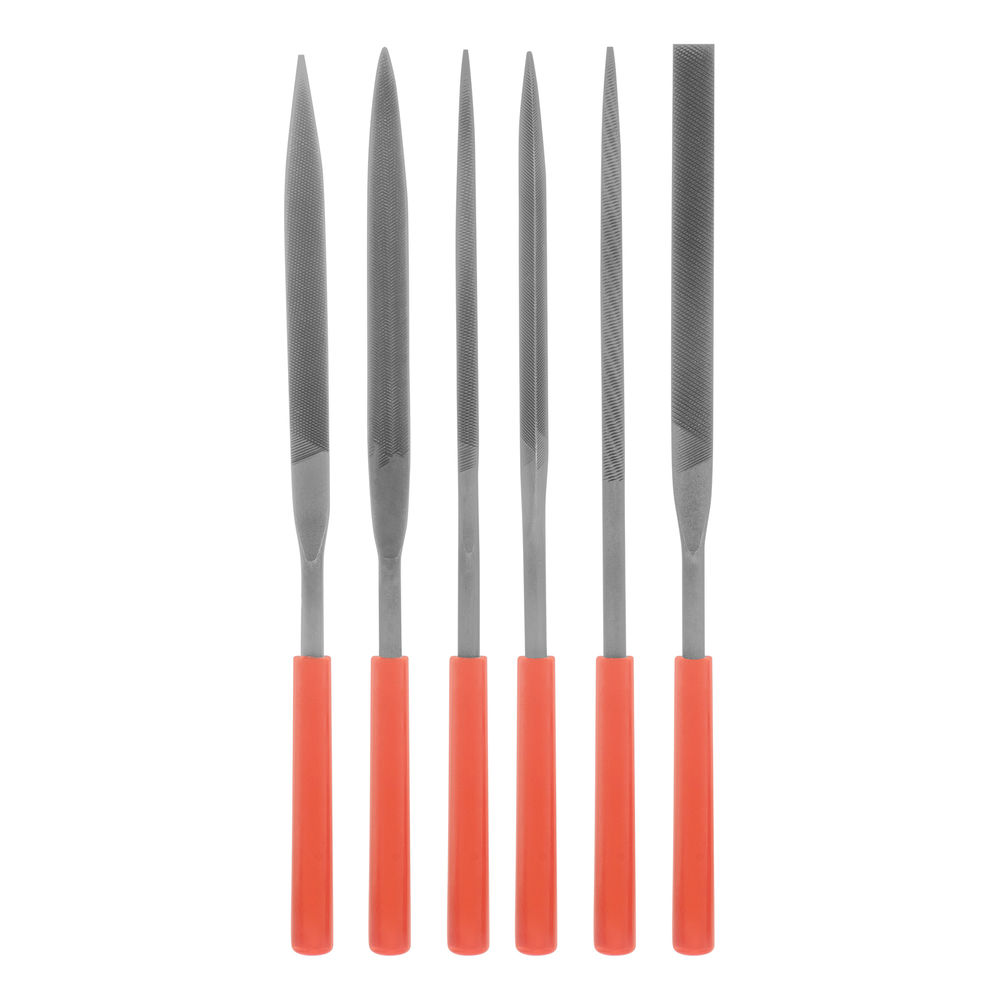 Набор надфилей, 180 х 5 мм, 6 шт, пластиковые рукоятки Matrix